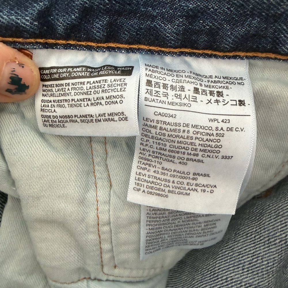 Levi’s 501 Blue Button Fly Straight Leg Jeans W36 L30 - Picture 6 of 7